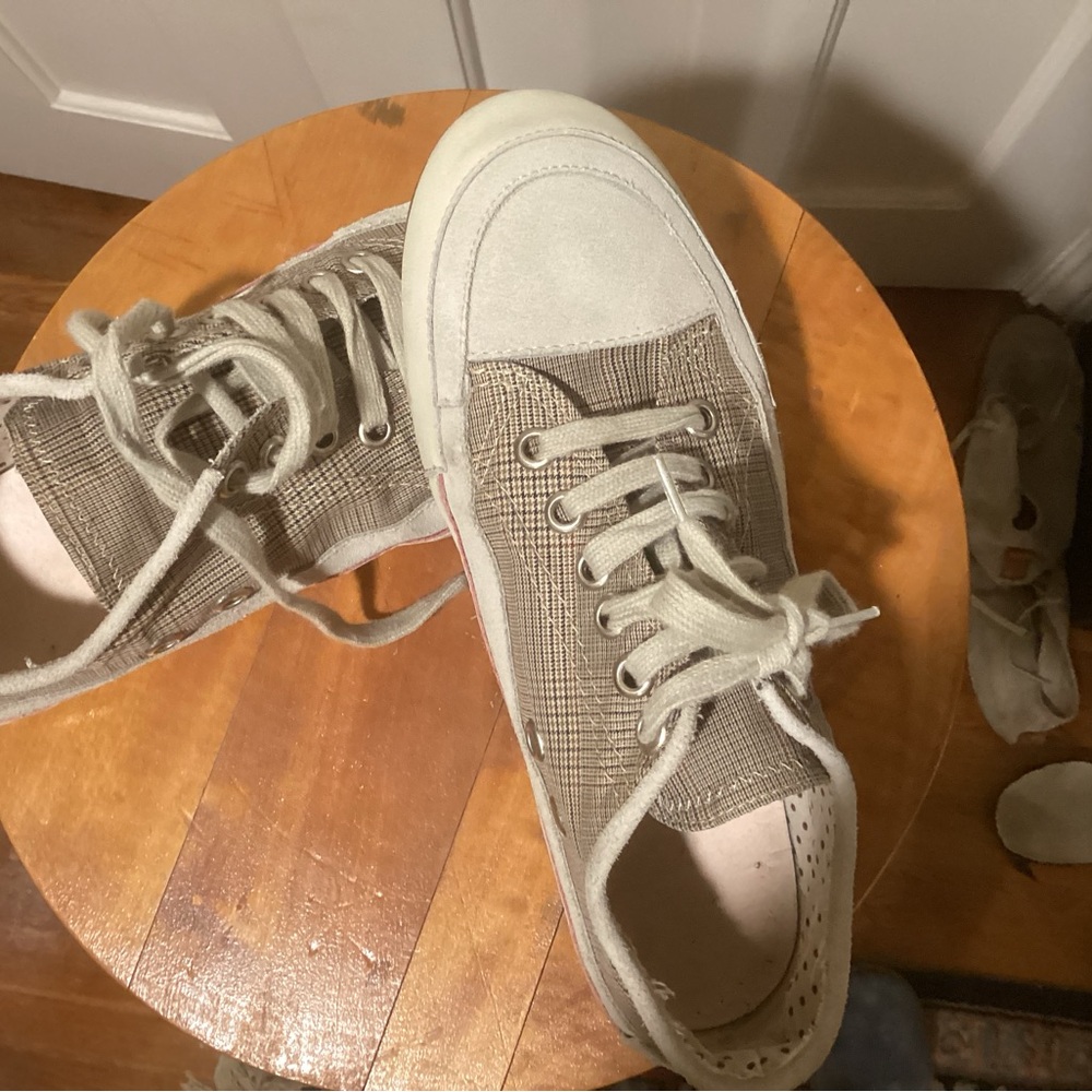 Plaid Lace-Up Sneakers by Coast.